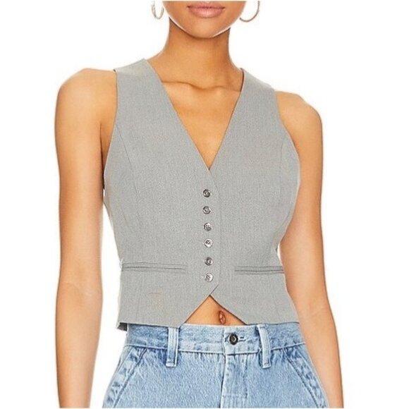 NEW Favorite Daughter The Favorite Vest Frost Gray Size XL Women’s - Picture 1 of 5